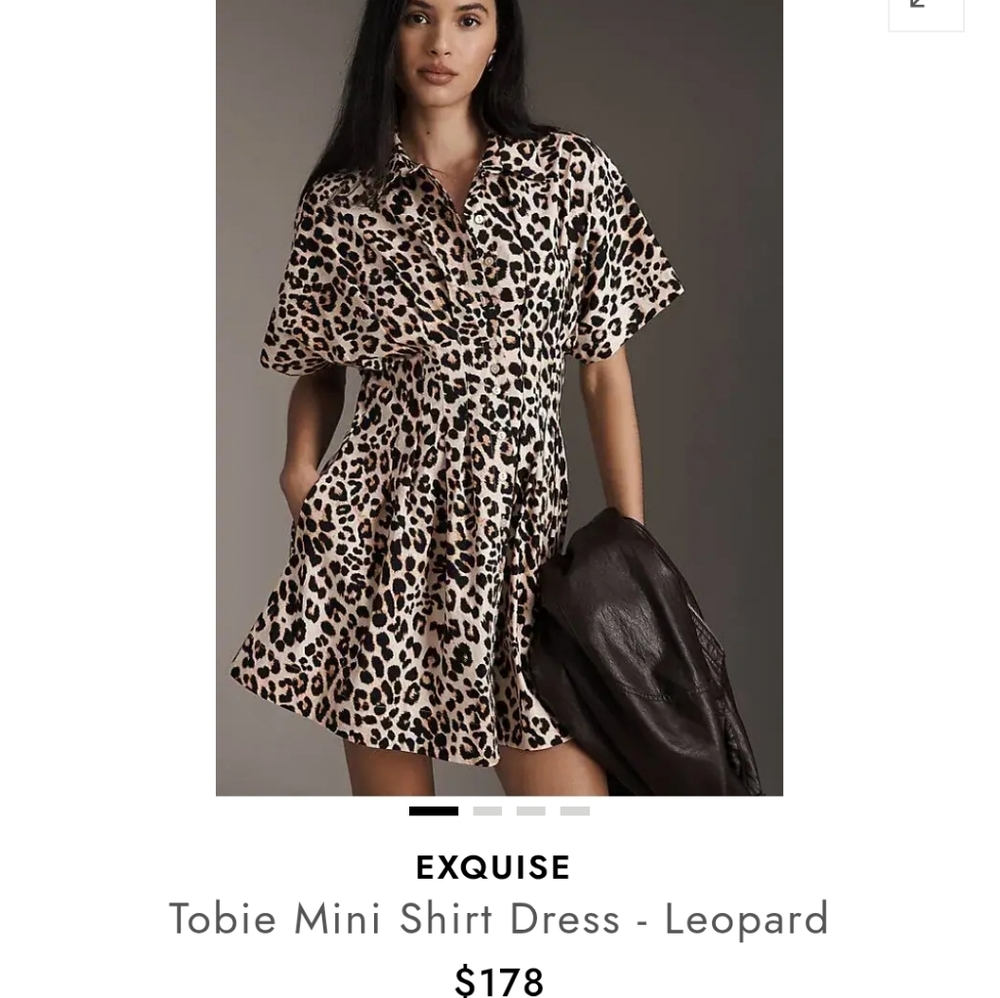 Anthropologi Exquise Leopard Print Tobie Shirt Dress Size M